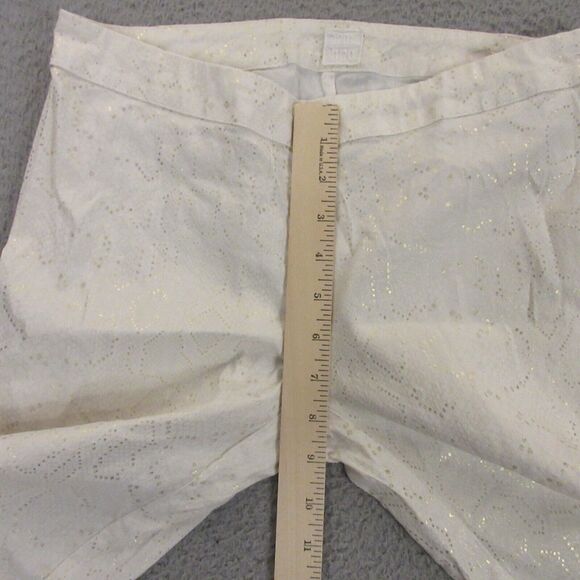 120% Lino Womens Linen Blend Pants size 42 Metallic Trousers Resort Island Coast - Picture 9 of 11